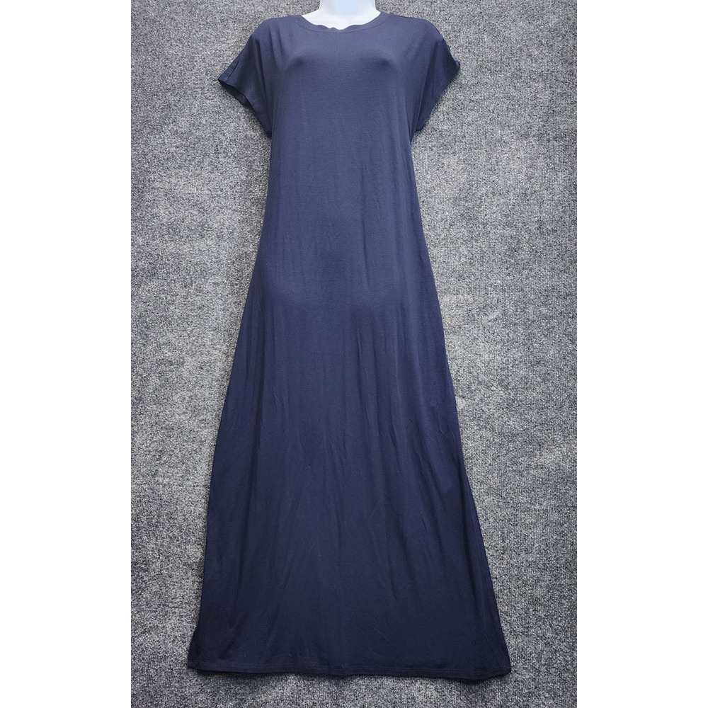 NWT Eileen Fisher Crew Neck Maxi Dress Womens Tencel Stretch Jersey Minimalist S